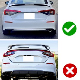 iJDMTOY OE-Spec Red Lens Full LED Rear Bumper Reflector Lights Compatible With Honda 2022-up Civic Sedan, Function as Tail, Brake, Rear Fog Lamps & Sequential Blink Turn Signal