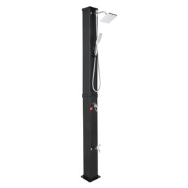 VINGLI 10.6 Gallon 7.5FT Solar Heated Shower with Shower Head, Handheld Showerhead and Foot Shower Tap for Poolside Backyard Beach Pool Spa