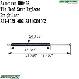 Automann A99462 Tilt Hood Strut Replaces Freightliner A17-16391-002 A1716391002