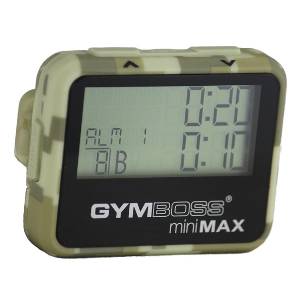 Gymboss miniMAX Interval Timer and Stopwatch - Camouflage / TAN SOFTCOAT