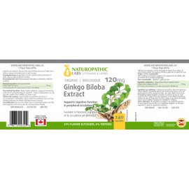 Naturopathic Labs Ginkgo Biloba Double Strength (Organic) 120mg - 240 + 60 V-Caps FREE
