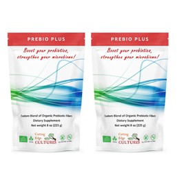 Cutting Edge Cultures Prebio Plus Prebiotic Fiber Powder Best Custom Blend of Organic Prebiotic Fibers Dietary Supplement 8 oz (2 x Prebio Plus = 16oz)