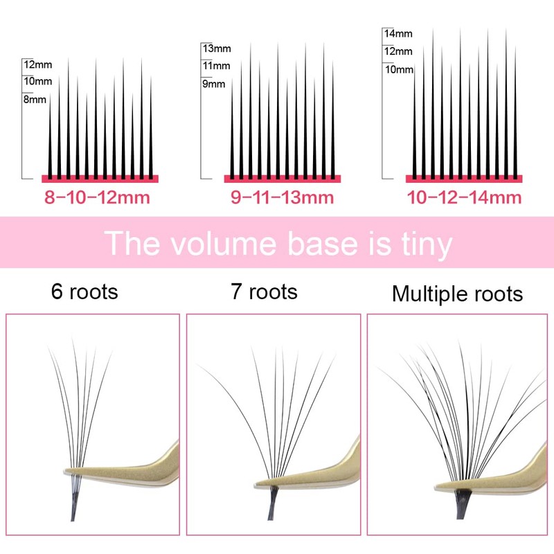 NAGARAKU Easy Fan Premade Fans Eyelash Extensions 3 Layers Self