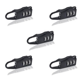 SDTC Tech 5 PCS Combination Luggage Lock Password Security Padlock Zinc Alloy Black Small Safe Combination Padlocks for Luggage Briefcases Suitcases Backpacks Computer Bags Locker Tool Cabinet