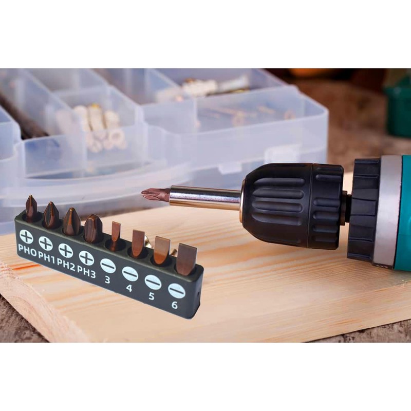 SKZIRI 8-Piece Phillips and Flat Bit Set includes PH0 PH1