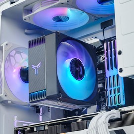 JONSBO CR1000 EVO Color CPU Cooler Black,Silent Series CPU Air Cooler,CPU Fan,RGB Automatic Light（4pin H154mm, 4 Copper Heat Pipe AM4/AM5/Intel LGA1851/1700,120mm PWM,Top Cover RGB, Black