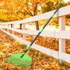 Plastic Leaf Rake with Adjustable 73'' Handle-Lightweight&Anti-Break Nylon Head,16.5'' Wide