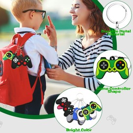 Pack of 44 Video Games Party Bags Children's Birthday Game Party Favours Set with Key Ring Snap Bracelets Gift Bags Tattoo Stickers for Children Boys Girls Birthday Decoration