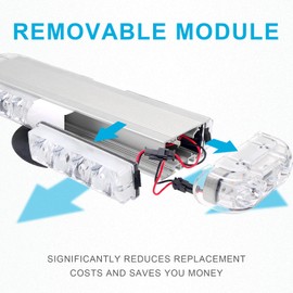 Agrieyes Modular Magnetic Strobe Light Bar, 12 Inch Amber LED Flashing Lights for Vehicles, Beacon Emergency Safety Warning Caution Lights for Trucks, Tractor, Car, Plow Trucks, Construction
