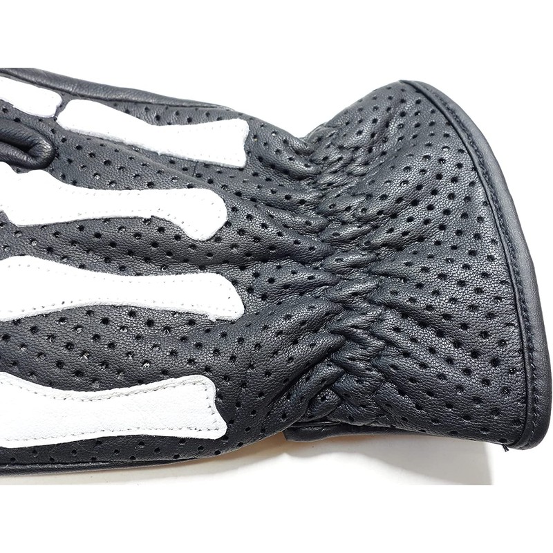 STARKS ■Bone Leather Mesh Gloves Bone (Skull) Design (Smartphone Touch