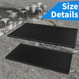 Premium Bar Mat, Premium A Bar Above Heavy Duty Bar Mat, 0.4in Thick Durable and Stylish Service Rubber Bar Mat for Spills, Coffee, Bars, Restaurants and Counter Top Dish Drying Mat, 2Pack