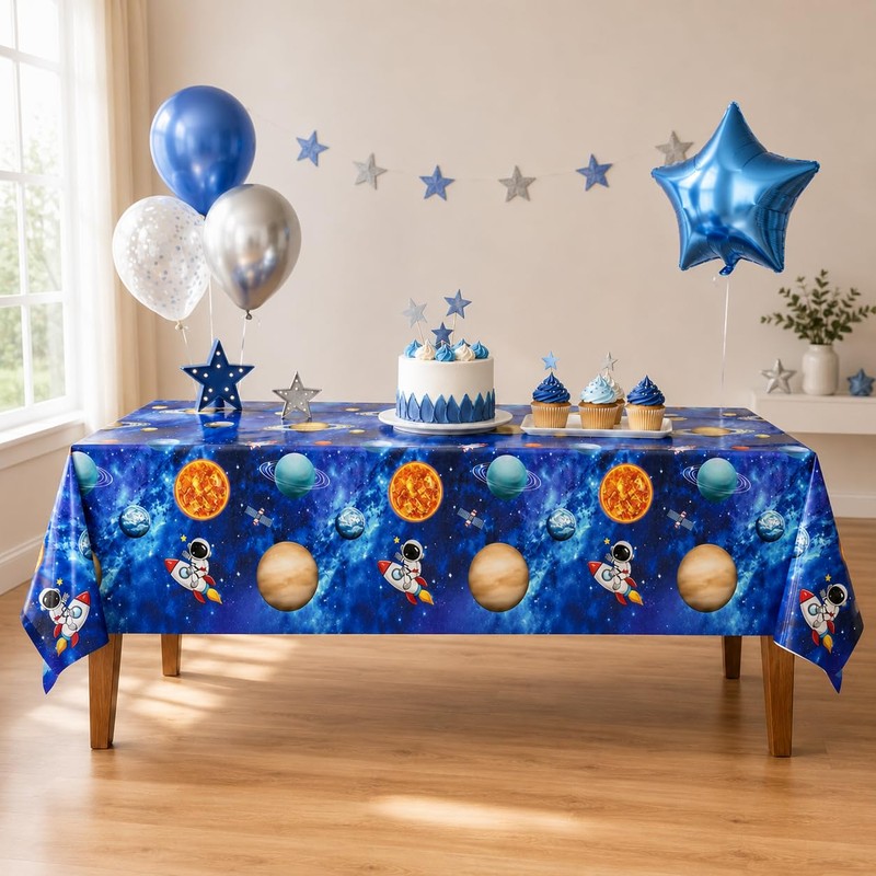 Heboland Astronaut Space Party Tablecloth, 137x274cm, 2 Pack