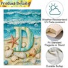 isegMind Summer Monogram Letter D Garden Flag Beach Seashells 12x18