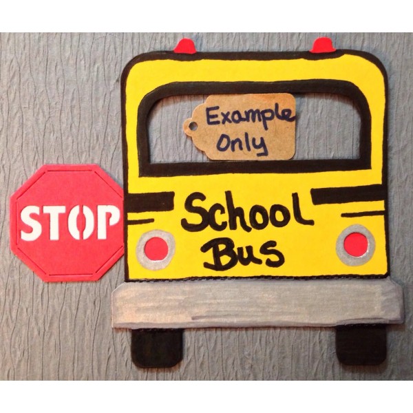 Handmade YELLOW SCHOOL BUS Die-Cuts Approx.4"x 4-1/2"(3pc)Stu