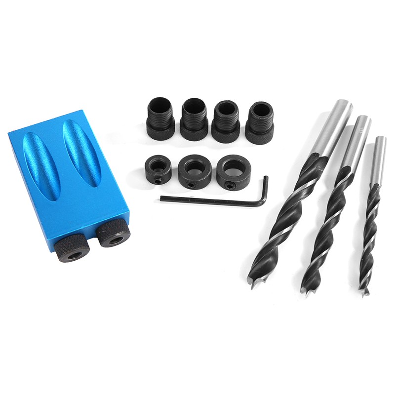 14pcs/set 15 Degree Hole Angle Drilling Locator Aluminium Woodworkers Guide