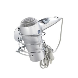 Wenko 18770100 Turbo-Loc Porta Asciugacapelli, Fissaggio Senza Trapano, Acciaio, 11,5 x 7,5 x 14 cm, Cromo