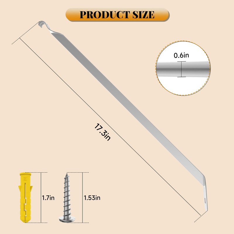 6 Pack 12-Inch Wire Shelf Brackets Closet Support Brackets with