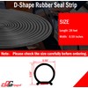 D-Shape Rubber Seal Strip, Automotive Door Weather Stripping with Self-Adhesive