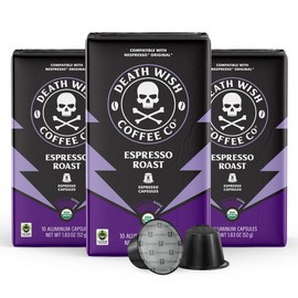 Death Wish Coffee, Espresso Roast Capsules Compatible with Nespresso Original Machines
