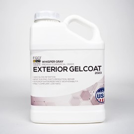 FGCI - 1 Gallon Marine Grade Gel Coat for Boat Building, RV Gel Coat, Restoration, Carbon Fiber Gel Coat, Fiberglass Repair, Patching, and Repair kit (Whisper Gray)
