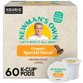 Newman's Own Organics Special Blend Decaf Keurig Single-Serve K-Cup Pods, Medium Roast Coffee, 60 Count (6 Packs of 10)