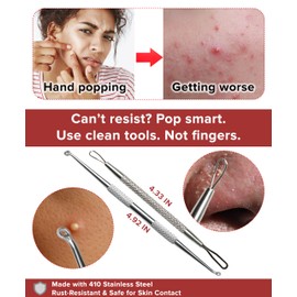 PIMPLE LAB Zit Patches for Face - 2 Packs(Total 220 Dots) with 2 Types of Popper Tools