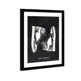 Wynwood Studio Fashion and Glam Modern Retro Basketball Fashion Canvas Wall Art Classic Sneakers III Living Room Bedroom and Bathroom Home Decor 13x19 Black and White