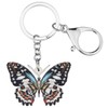 Llavero de metal esmaltado, diseño de mariposa, anillos para mujeres