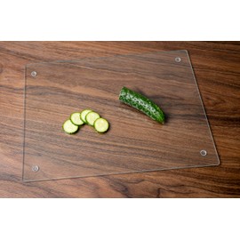Phore Tempered Glass Cutting Board for Kitchen, Dishwasher Safe, Clear Cutting Board for Countertop, Scratch Resistant, Heat Resistant, Shatter Resistant (20"x16", Clear)