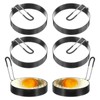 HARFINGTON 6Pcs Egg Rings 4" Stainless Steel Nonstick Round Pancake