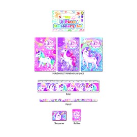  Henbrandt Single Children’s Unicorn Stationery Set 5 Piece School Classroom for Children Kids Party Bag Favours Loot Bag Fillers Lucky Dip Wedding Favours Stocking Fillers
