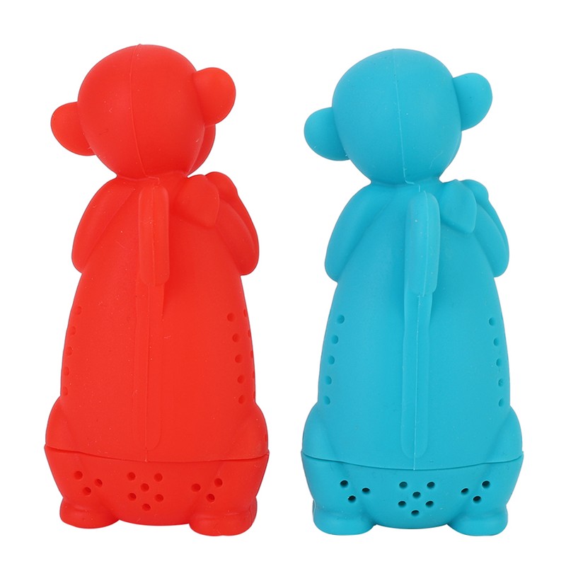 2Pcs Cute Cartoon Monkey Shape Silicone Tea Filter Infuser Strainer