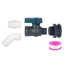 PVC Spigot Rain Barrel Faucet 3/4" PVC Bulkhead Fitting with Rain Barrel Valve＋3/4" Garden Hose Adapter Rain Barrel Spigot Kit with Bulkhead Fitting Adapter for Water Tanks