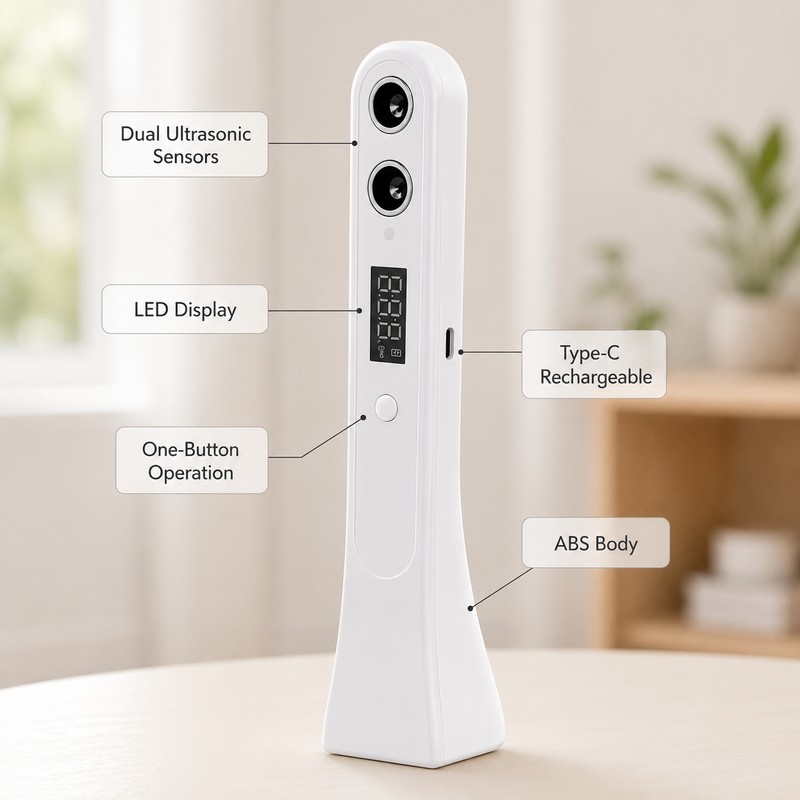 Portable Ultrasonic Height Measuring Device for Kids & Adults –