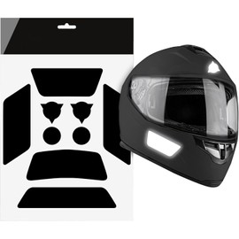 Autodomy Reflective Stickers for Motorcycle Helmet, Pack of 9, Reflectors Helmet, Weatherproof & UV Resistant, Helmet Reflector Sticker, France Racing Design (Black Reflective)