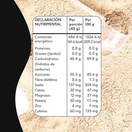 QUENUT - Hydro-Fuel Carbohidratos Simples en Polvo, 675g (15 Porciones) - Electrolitos y Cafena, Suplemento Alimenticio para Energa Instantnea (Sin...