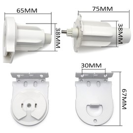 XKMT- 38mm Heavy Duty Sun Shade Roller Blind Control/Ends/Fittings Spares/Repair Kit [P/N: ET-BLIND-I-181-WHITE]