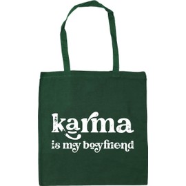 Hippowarehouse Karma is my boyfriend Tote Shopping Gym Beach Bag 42cm x38cm, 10 litres