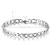 BIYONGDE Figaro Link Chain Bracelet Thin Stainless Steel Striped Curb