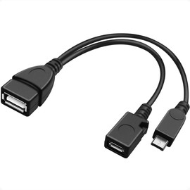 NECABLES 2 in 1 OTG Cable for TV Stick with Power Cord USB Type A Female to Micro USB Male and Female Also Compatible with Android and Windows Phone