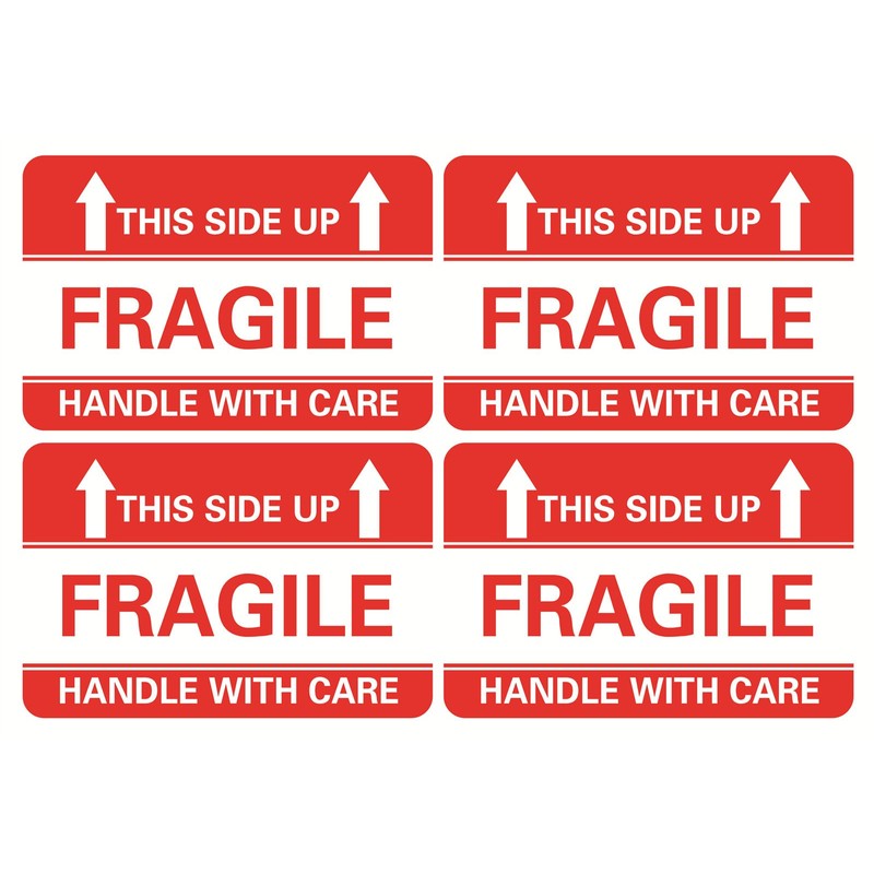 100 2x3 Fragile This Side Up Handle with Care Sticker
