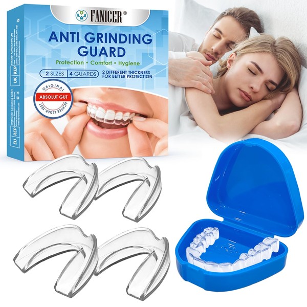 Pack of 4 Grinding Splints for Night, Mouldable Mouth Guard