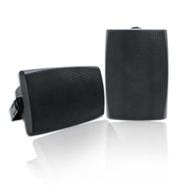 Herdio 400W 6.5 Inch Passive Outdoor Speakers Wired Waterproof,2 Way Wall Mounted Speakers with Powerful Bass for Patio Home Indoor Poolside Deck Backyard (Pair,Black)