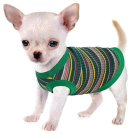 Elevate Your Pet's Comfort and Fashion: Premium 100% Cotton Rib Dog Shirt Vest for Small Breeds Like Chihuahuas, Yorkies, and Puppies .Year-Round Style with Tank-Style Puppy Attire Green Medium