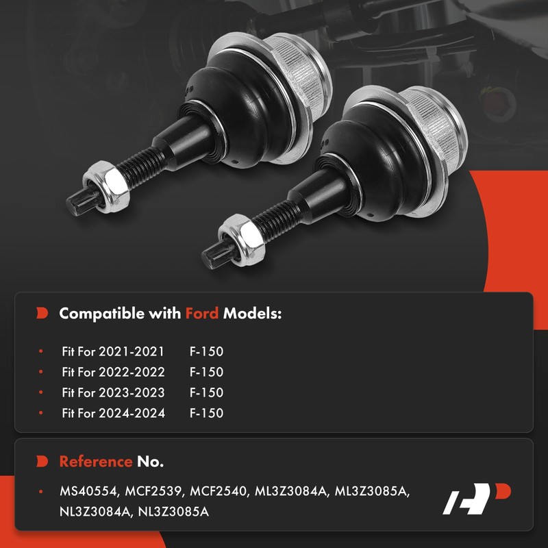 A-Premium 2 x Front Upper Ball Joint, Compatible with Ford