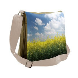 Ambesonne Country Messenger Bag, Rape Field Germany, Unisex Cross-body