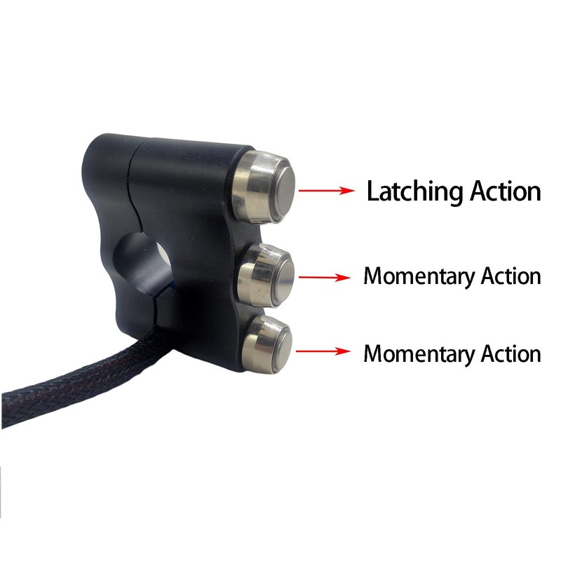 Rayana 7/8" Motorcycle Handlebar 3 Button ON-Off Switch for Horn