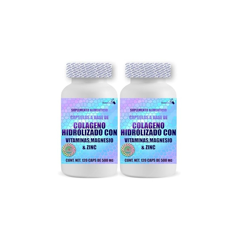 IsaaQuim DUO de Colageno Hidrolizado Enriquecido con Magnescio y Vitaminas
