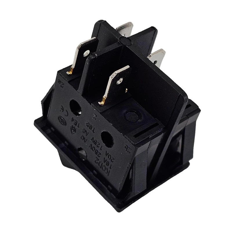 Rocker Switch On/Off 4 Pin 16A 250~, Black, Rocker Switch,