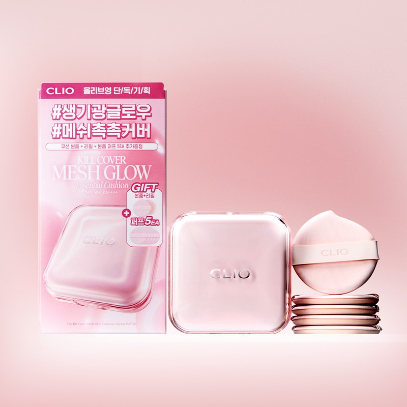 CLIO Kill Cover Mesh Glow Essential Cushion 15g+Refill (Set/Single) (5